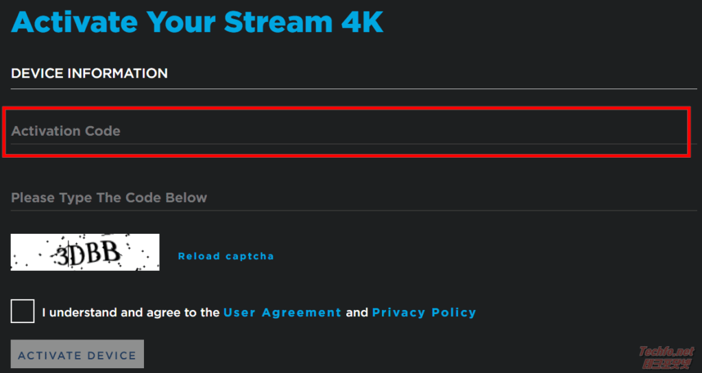Tivo Stream 4K 활성화 코드 입력