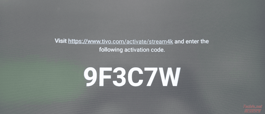 Tivo Stream 4K 기기 활성화 코드