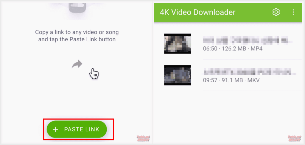 모바일용 4K Video Downloader 영상 다운 실행 및 완료